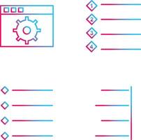 settings and numbered lists Icon vector
