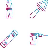 Jumpsuit and Trowel Icon vector