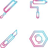 Hacksaw and Paint Roller Icon vector