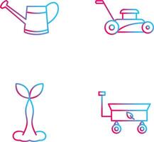 Watering tool and Lawn Mower Icon vector