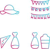 Garlands and Woman Hat Icon vector