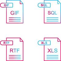 GIF and SQL Icon vector