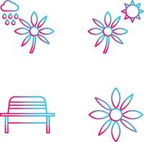 Flower with rain and Flower Icon vector