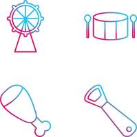 Ferris Wheel and Drum Icon vector