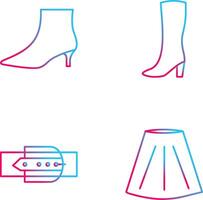 Boots with Heels and Long Boats Icon vector