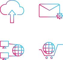 Upload to Cloud and Message Settings Icon vector