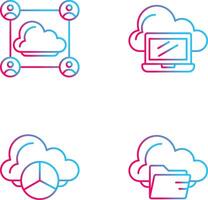 Network and Laptop Icon vector