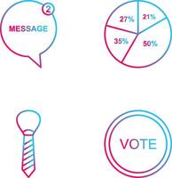 Message Bubbles and Pie Chart Icon vector