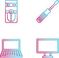 Cpu and Screw driver Icon vector