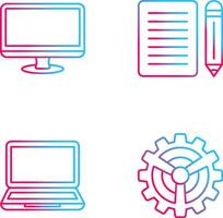 Monitor and Note Icon vector