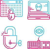 Hacking and Laptop Icon vector