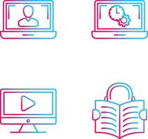 Flex Time and Online Lesson Icon vector