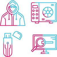 Safe Box and Hacker Icon vector