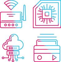 Wifi Router and Chip Icon vector