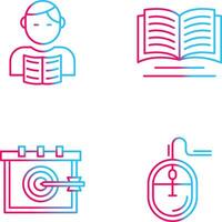 estudiante y libro icono vector