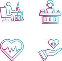 Computer Worker and Office Reception Icon vector