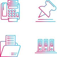 Fax Machine and Pin Icon vector