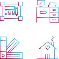 Blueprint and Desk Icon vector