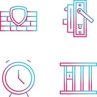 Firewall and Door Handle Icon vector