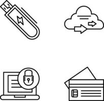 USB y nube icono vector