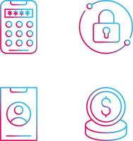 Pin Code and Pad Lock Icon vector