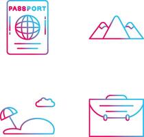 Passport and Mountain Icon vector