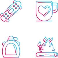 Skateboard and Mug Icon vector