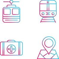 Cable car and Train Icon vector