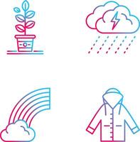 Planting and Rainy Day Icon vector