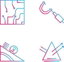 eléctrico circuito y micrómetro icono vector