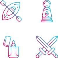 Kayak and Lamp Icon vector