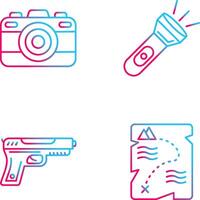 Camera and Flash Light Icon vector