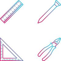 Ruler and Nail Icon vector