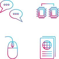 Conversation Bubbles and Processors Connected Icon vector