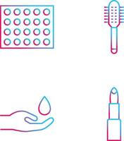 Colored Palette and Comb Icon vector