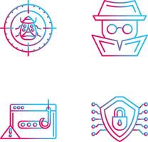 Bug Target and Hacker Icon vector