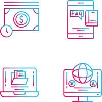 Time is Mony and Faq Icon vector