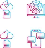 File Download and Monitor Icon vector