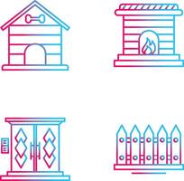 Dog House and Fireplace Icon vector