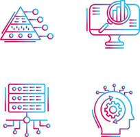 Pyramid Graph and Search Icon vector