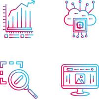 Bar Chart and Cloud Computing Icon vector