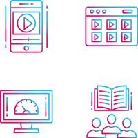 Smartphone and Online Course Icon vector