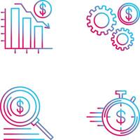 Chart Down and Settings Icon vector