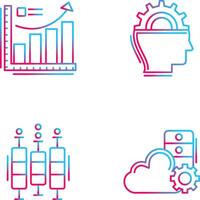 Growth Chart and Machine Learning Icon vector