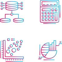 Structured Data and Calculator Icon vector