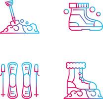 Shovel and Ski Boots Icon vector