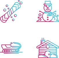 Snowboard and Snowman Icon vector