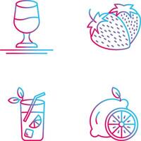 Wine and Strawberry Icon vector