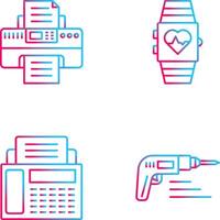 reloj inteligente y impresora icono vector