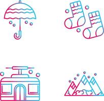 Umbrella and Winter Socks Icon vector